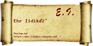Ehr Ildikó névjegykártya